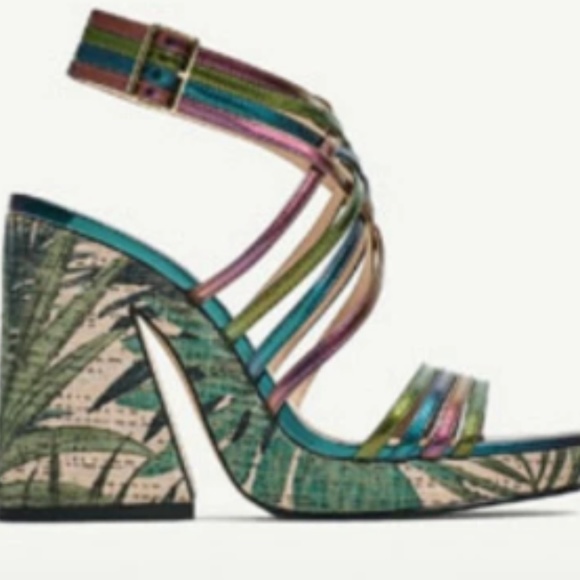 Zara Shoes - Zara Woman Multicolored Platform Sandal LIKE NEW